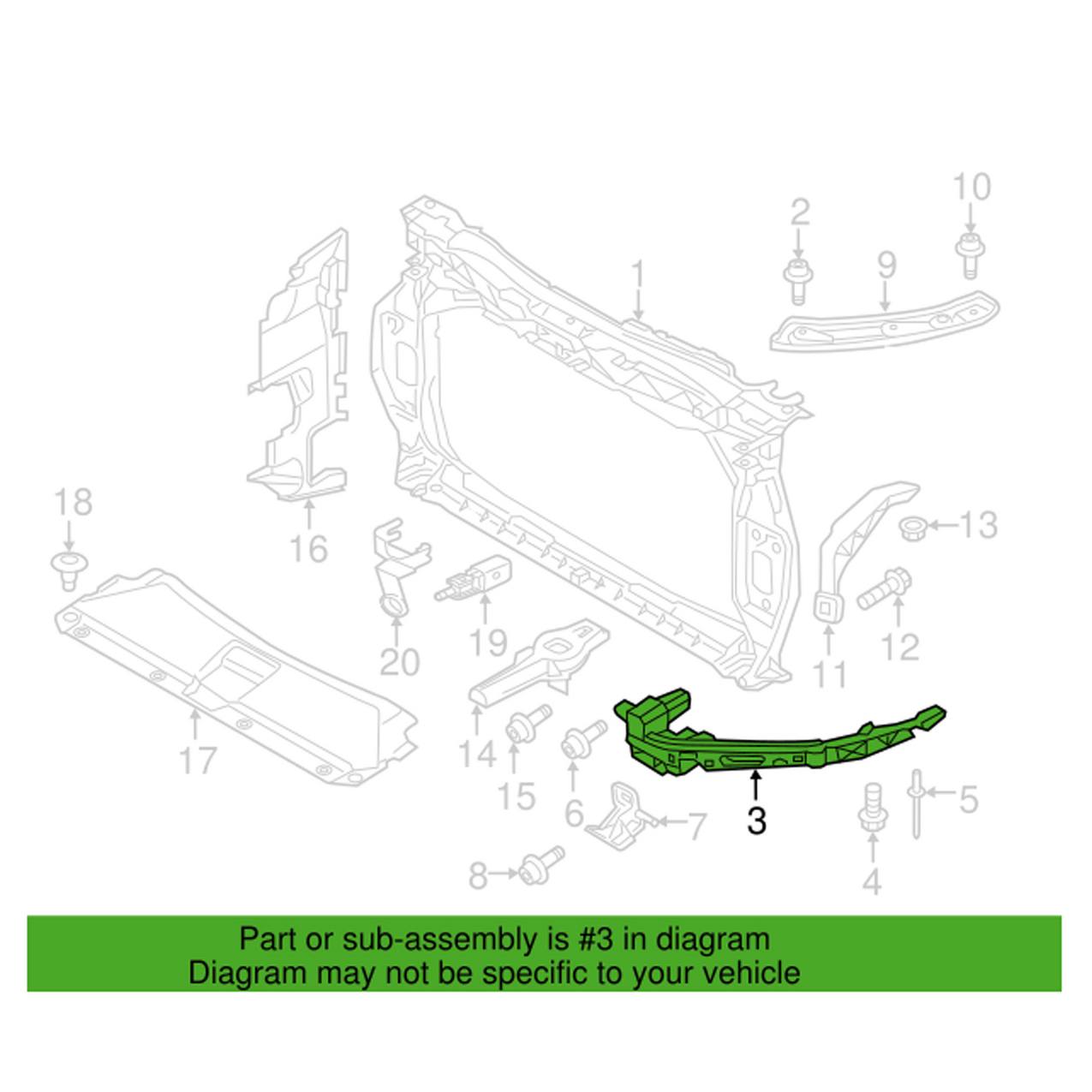 Headlight Bracket – Driver Side Genuine VW/Audi 8U0805607A